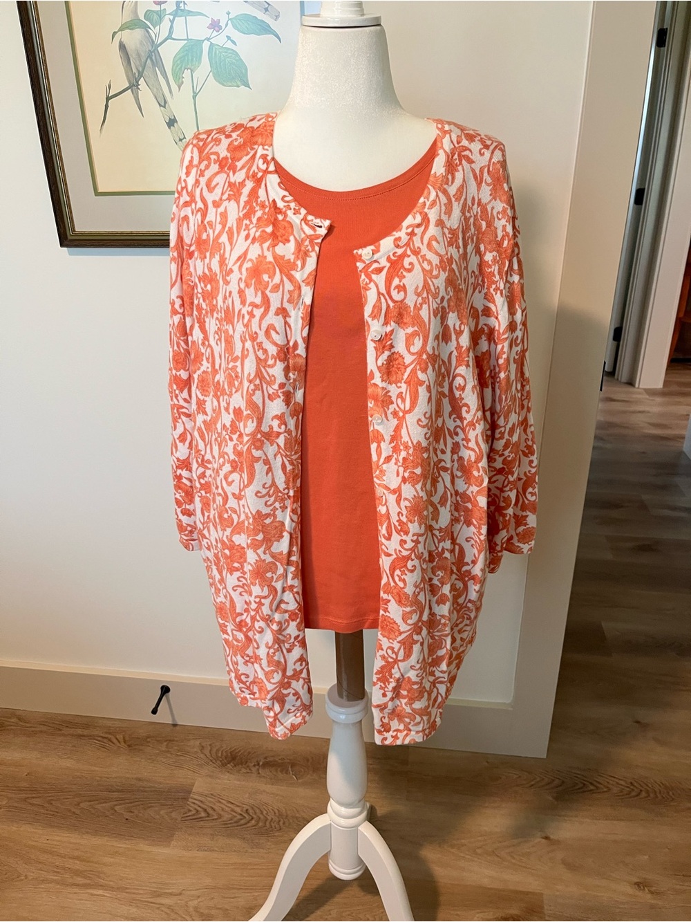 Printed Open Cardigan